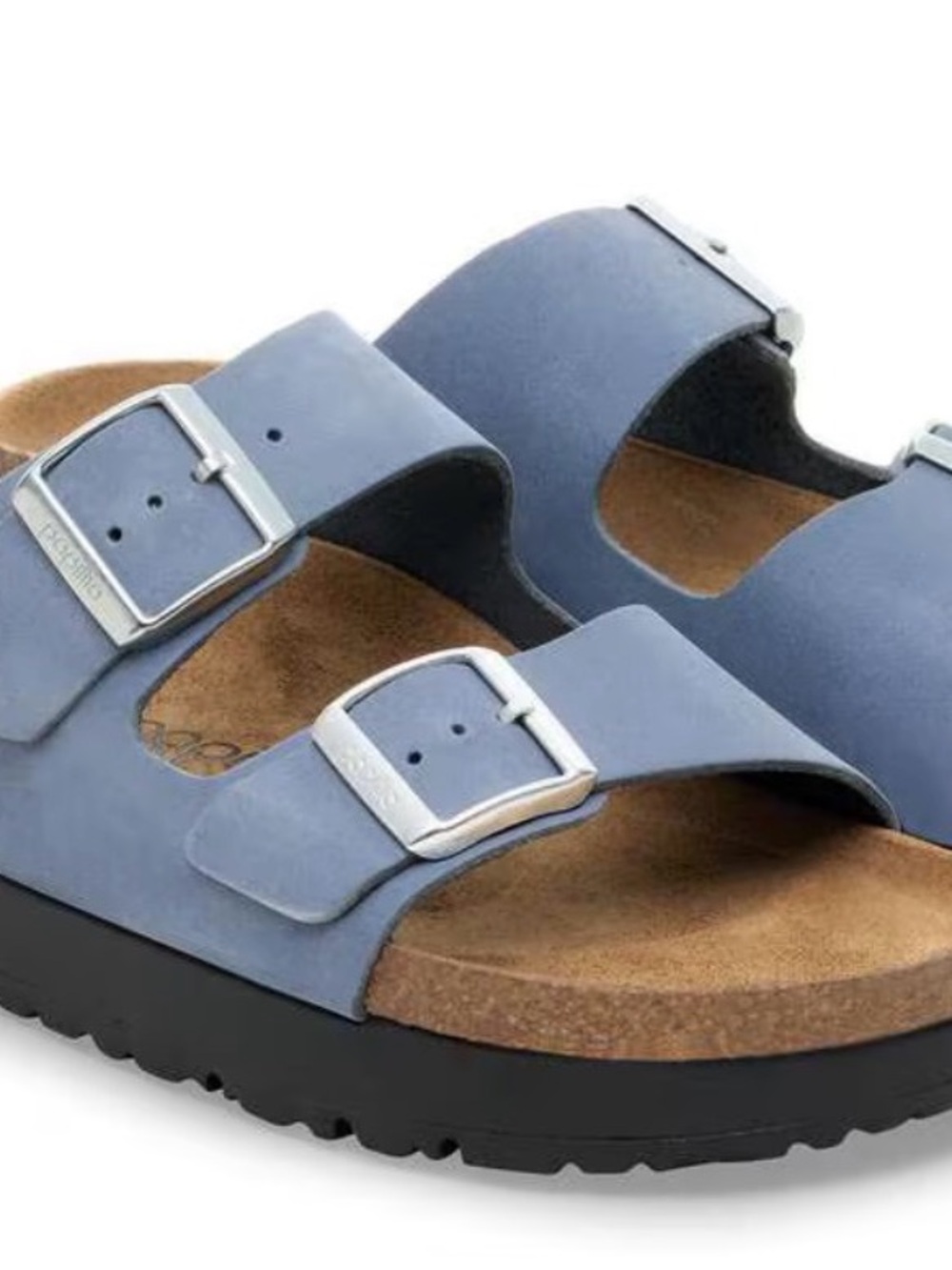 Birkenstock Blue Two-Buckle Nubuck Sandals